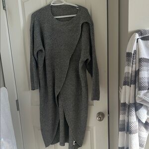 Gray Long Women's Sweater
